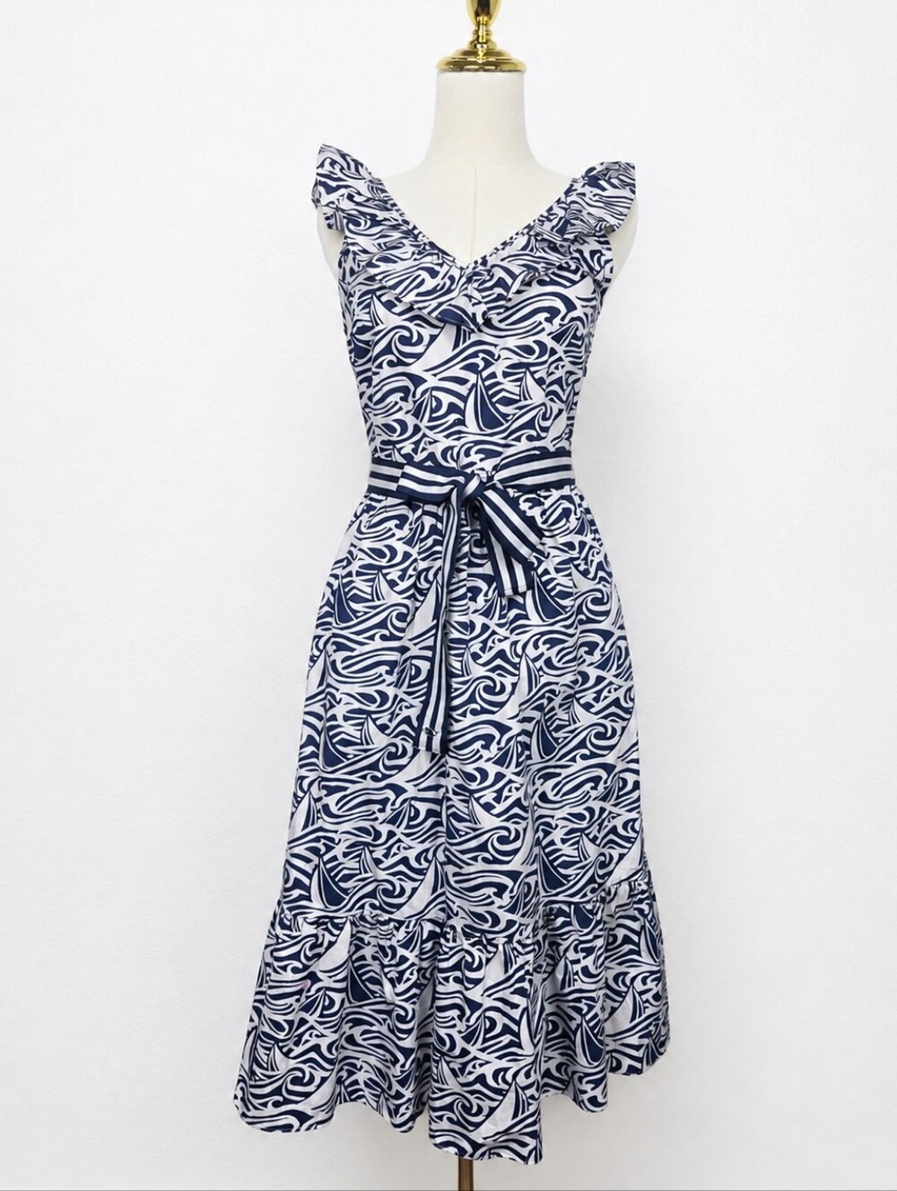 Vineyard Vines Target Rough Seas Midi Dress XS Nautical Coastal Preppy